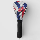 Kroatië vlag zijde textuur golfheadcover (Voorkant)