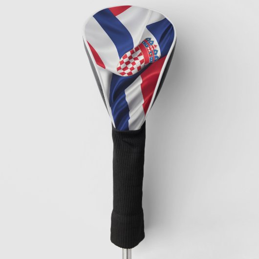 Kroatië vlag zijde textuur golfheadcover (Voorkant)