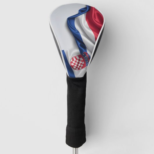 Kroatië vlag zijde textuur golfheadcover (Voorkant)