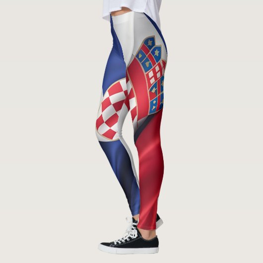 Kroatië vlag zijde textuur leggings (Links)