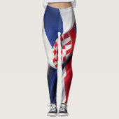 Kroatië vlag zijde textuur leggings (Voorkant)