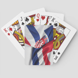 Kroatië vlag zijde textuur pokerkaarten