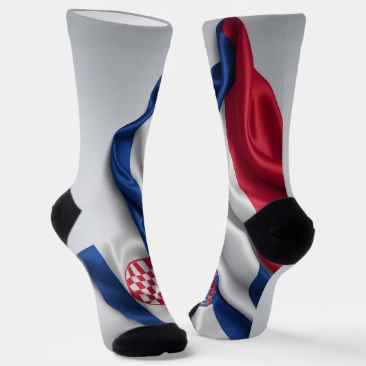 Kroatië vlag zijde textuur sokken (Gebogen)