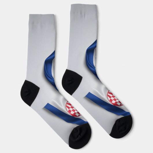 Kroatië vlag zijde textuur sokken (Rechts)