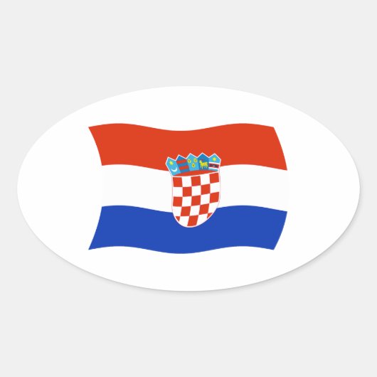 Kroatië-vlaggen Ovale Sticker (Voorkant)