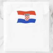 Kroatië-vlaggen Ovale Sticker (Tas)