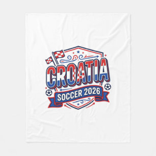 Kroatië Voetbal 2026 Voetbal Vet Land Typografie Fleece Deken