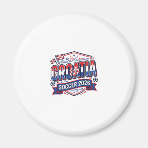 Kroatië Voetbal 2026 Voetbal Vet Land Typografie Magneet