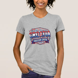 Kroatië Voetbal 2026 Voetbal Vet Land Typografie T-shirt