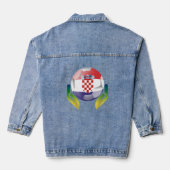 Kroatië voetbal fan kunst met trots denim jacket (Achterkant)