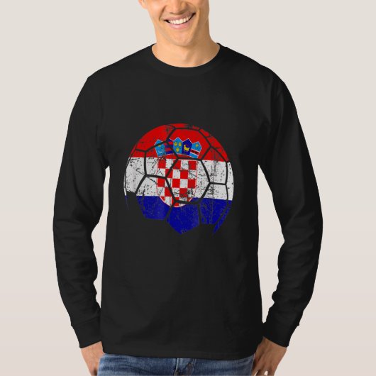 Kroatië Voetbal Team Steun de Kroatische vlag ook T-shirt (Voorkant)