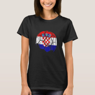 Kroatië Voetbal Team Steun de Kroatische Vlag Voet T-shirt