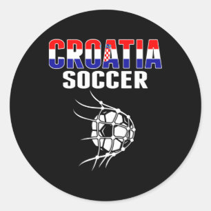 Kroatië Voetbalfans T-Shirt - Ondersteun het Kroat Ronde Sticker