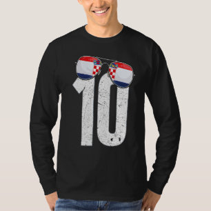 Kroatië Voetballer Nummer 10 Kroatische vlag T-shirt