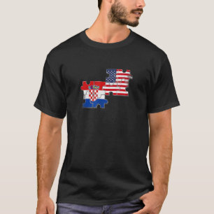 Kroatië VS Roots Kroatisch-Amerikaanse vlag Hrvats T-shirt