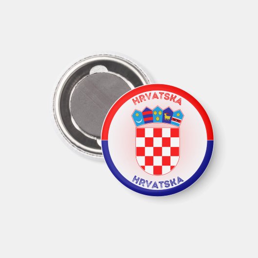 Kroatië Wapen Cirkelvorm Magneet (Voorkant / Achterkant)