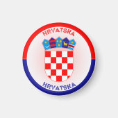 Kroatië Wapen Cirkelvorm Magneet (Voorkant)