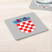 Kroatië wapen kartonnen onderzetters (Schuin)