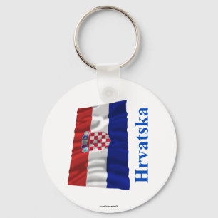 Kroatië Waving Flag met naam in Kroatisch Sleutelhanger