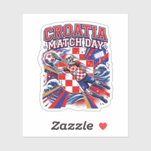 Kroatië Wedstrijd Dag Skelet Aanvaller Naties Hoge Sticker