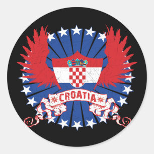 Kroatië Winged Ronde Sticker