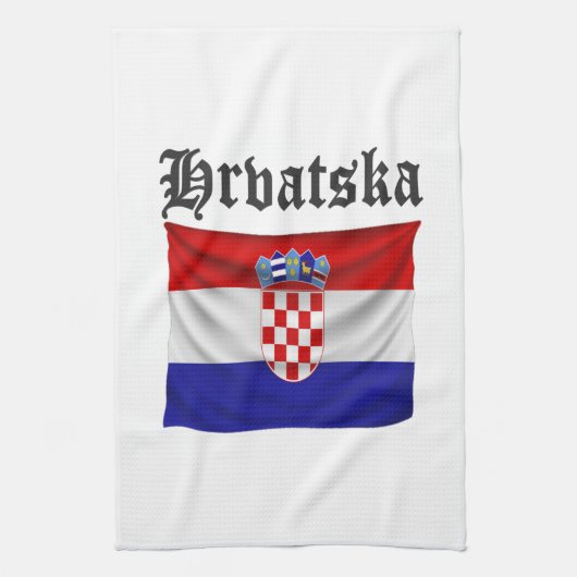 Kroatien Fan Design  Theedoek (Verticaal)