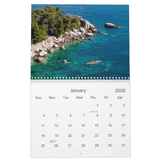 Kroatisch Adriatisch zee Kalender (Jan 2026)