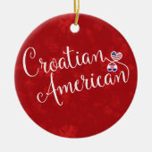 Kroatisch-Amerikaans kerstboomversier Keramisch Ornament (Voorkant)