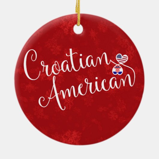 Kroatisch-Amerikaans kerstboomversier Keramisch Ornament (Achterkant)
