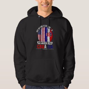 Kroatisch - Amerikaans patriothart komt uit Kroati Hoodie