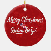 Kroatisch-Amerikaans vakantieoord, Sretan Božić Keramisch Ornament (Achterkant)