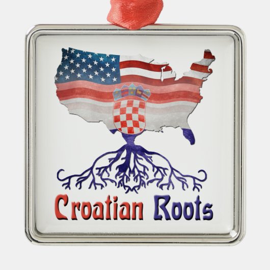 Kroatisch-Amerikaanse versierdecoratie Metalen Ornament (Voorkant)