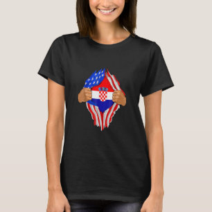 Kroatisch bloed in mij Kroatië vlag gif T-shirt