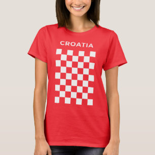 Kroatisch dambord wit t-shirt