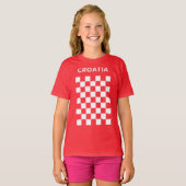 Kroatisch dambord wit t-shirt (Voorkant volledig)