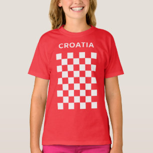 Kroatisch dambord wit t-shirt
