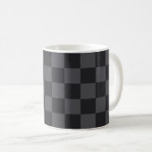 Kroatisch Geometric Black Grey Checkered Pattern Koffiemok (Voorkant rechts)