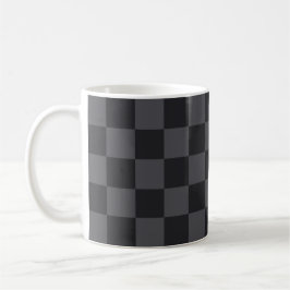 Kroatisch Geometric Black Grey Checkered Pattern Koffiemok