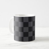 Kroatisch geometrisch zwart grijs geruit patroon koffiemok (Voorkant links)