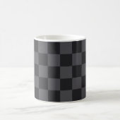 Kroatisch geometrisch zwart grijs geruit patroon koffiemok (Center)