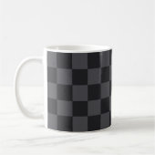 Kroatisch geometrisch zwart grijs geruit patroon koffiemok (Links)