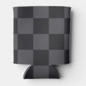 Kroatisch geometrisch zwart grijs vette ruiten blikjeskoeler (Voorkant)