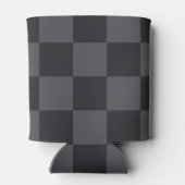 Kroatisch geometrisch zwart grijs vette ruiten blikjeskoeler (Achterkant)
