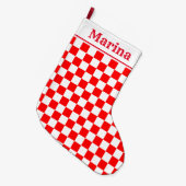Kroatisch geruit patroon naam grote kerstsok (Voorkant (Hangend))