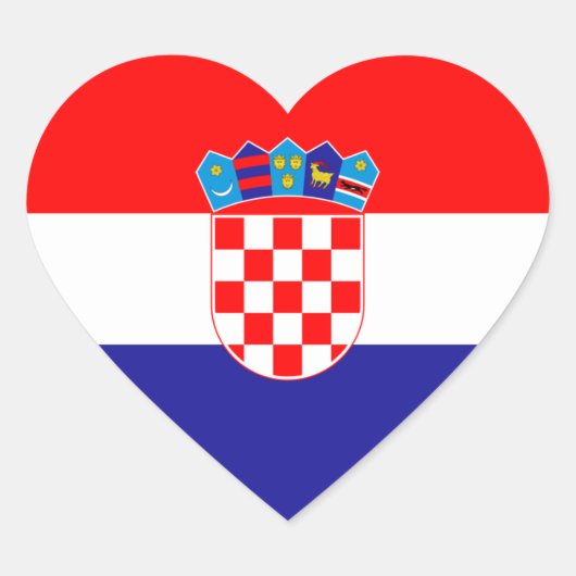 Kroatisch/Kroatisch/Kroatische hartvlag Hart Sticker (Voorkant)