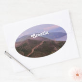 Kroatisch landschap ovale sticker (Envelop)