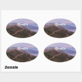 Kroatisch landschap ovale sticker (Vel)