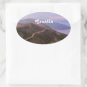 Kroatisch landschap ovale sticker (Tas)