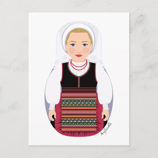 Kroatisch Lika Blonde matryoshka Briefkaart (Voorkant)