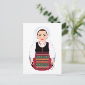 Kroatisch Lika Brunette Matryoshka Briefkaart (Staand voorkant)